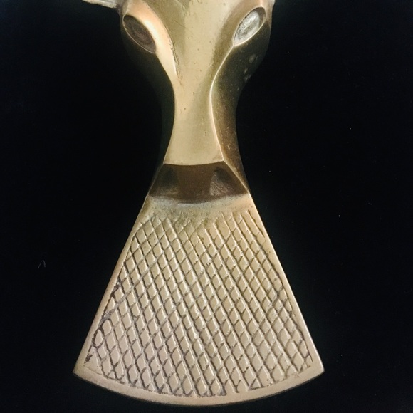 🌶 Vintage Longhorn Steer Brass Boot Jack - Picture 3 of 5